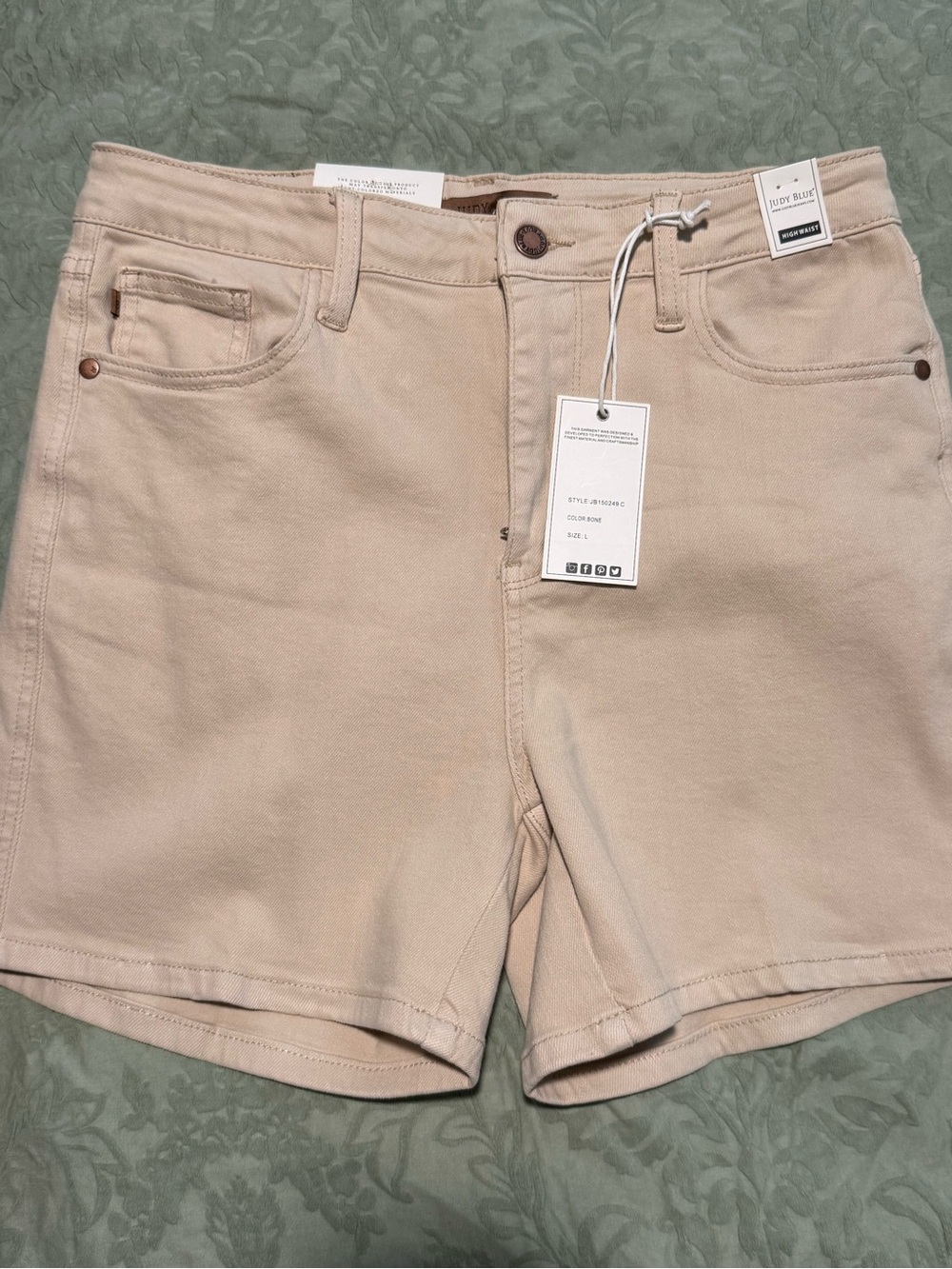 Judy Blue High-Waist Beige Women's Shorts